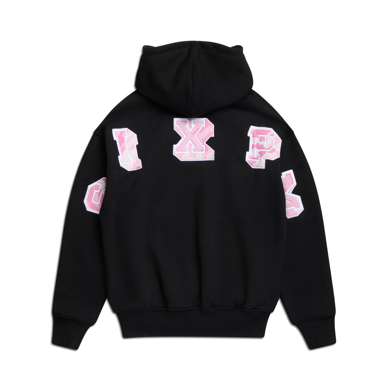 DOT CAMO LETTER HOODIE BLACK