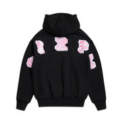 DOT CAMO LETTER HOODIE BLACK