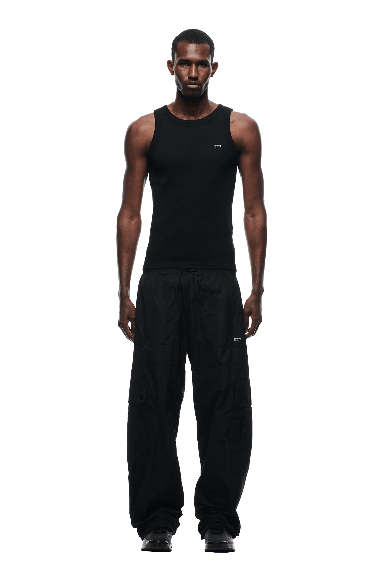 NYLON CARGO PANTS BLACK