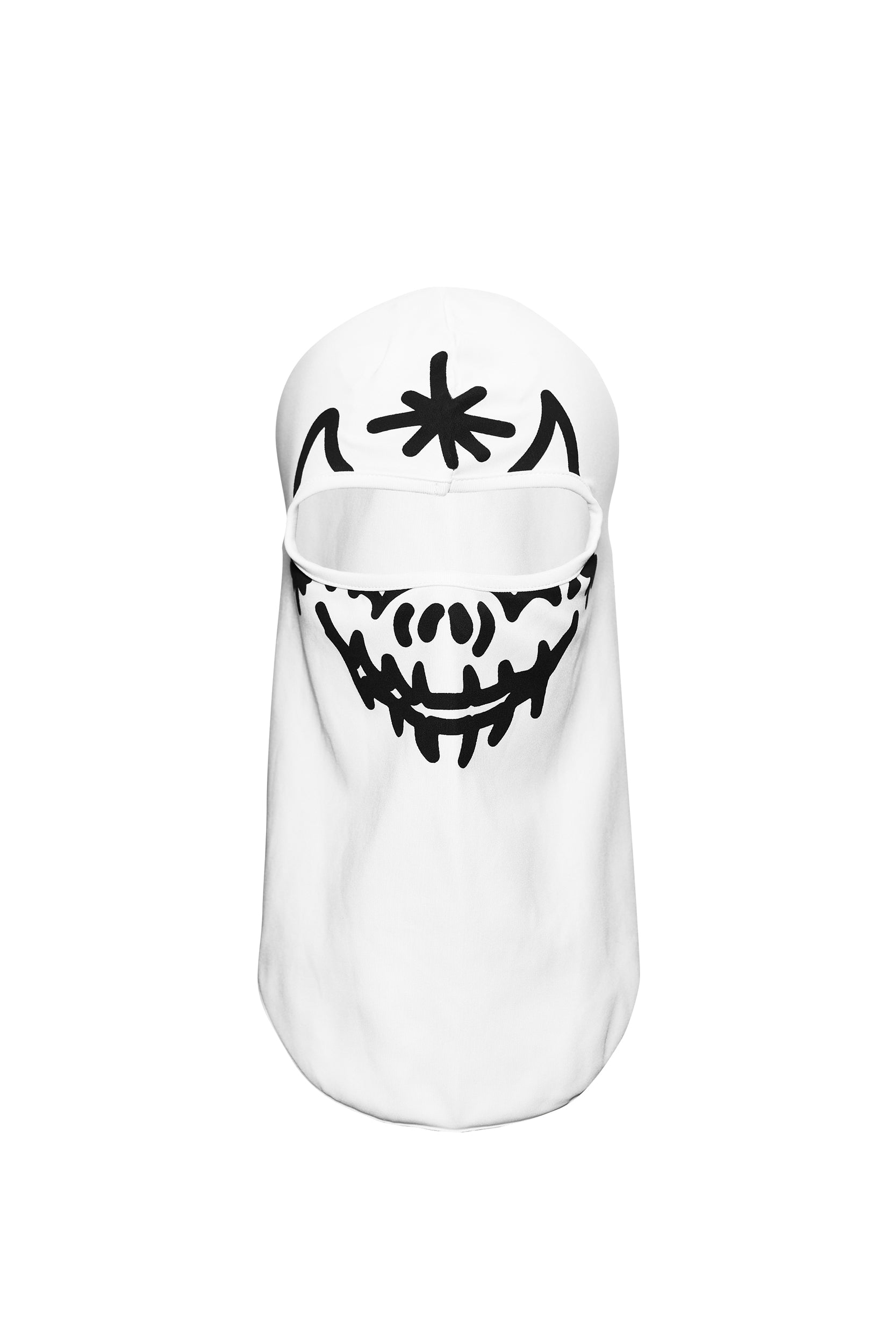 F&F SKI MASK DEMON BALACLAVA WHITE