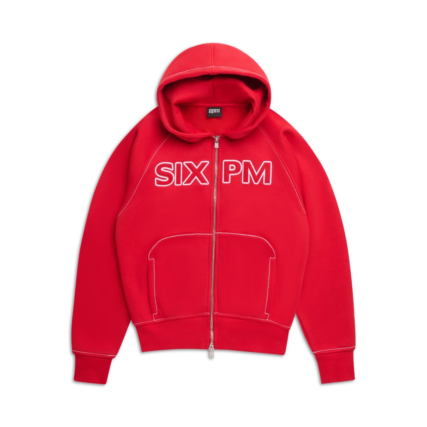 WORDMARK ZIPPER HOODIE TOMATO RED