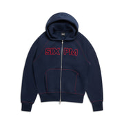 WORDMARK ZIPPER HOODIE MIDNIGHT BLUE