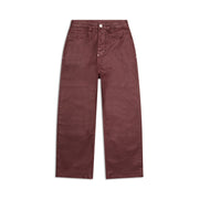 WAX COATED DENIM DARK BURGUNDY