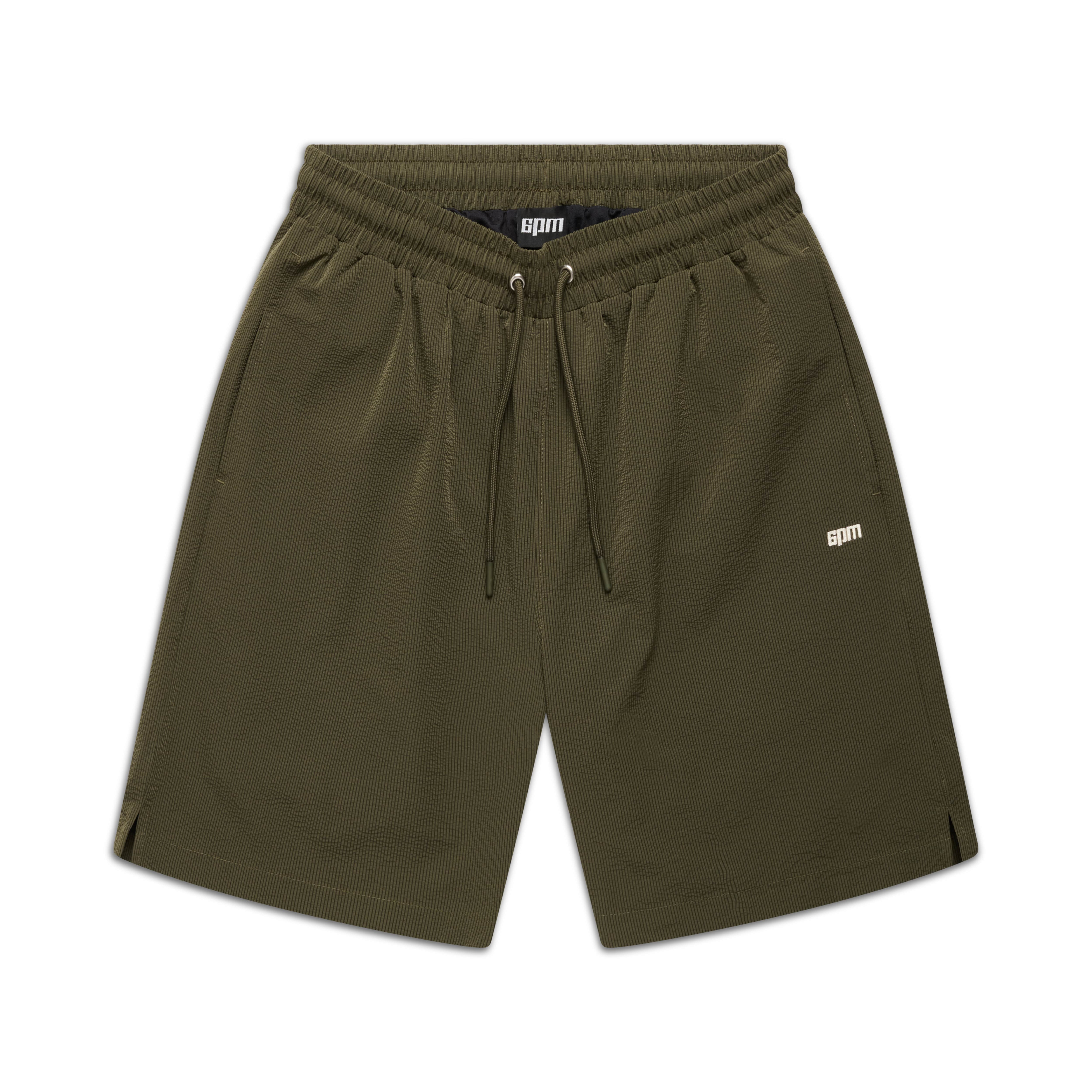 SEERSUCKER SWIM SHORTS OLIVE