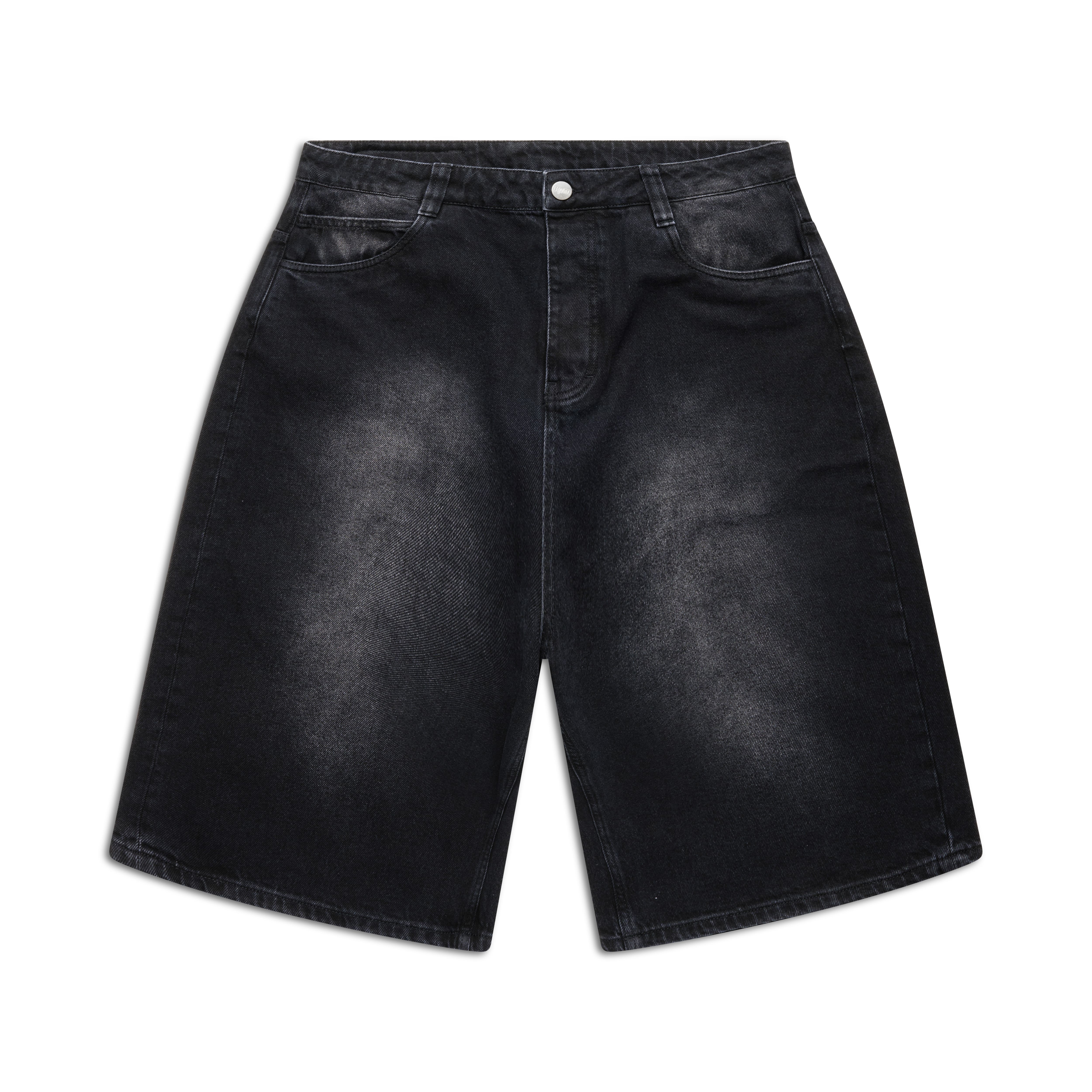 WASHED DENIM SHORTS BLACK