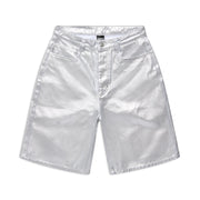 COATED DENIM SHORTS SILVER SURFER
