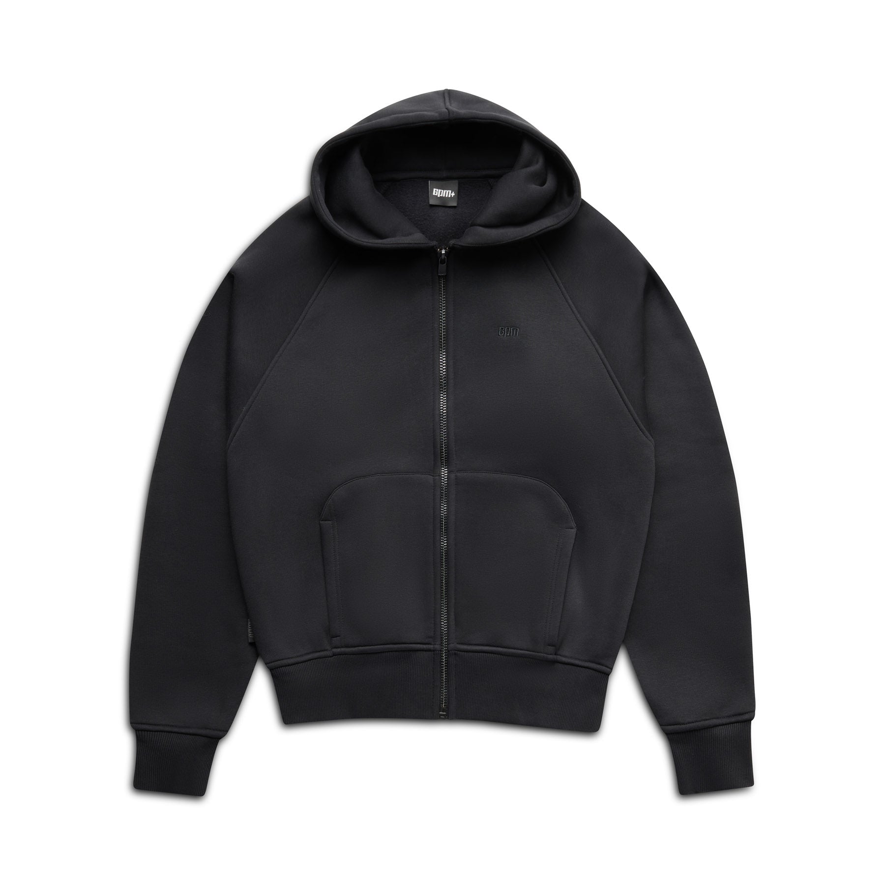 6PM+ SLIM ZIP HOODIE FADED BLACK