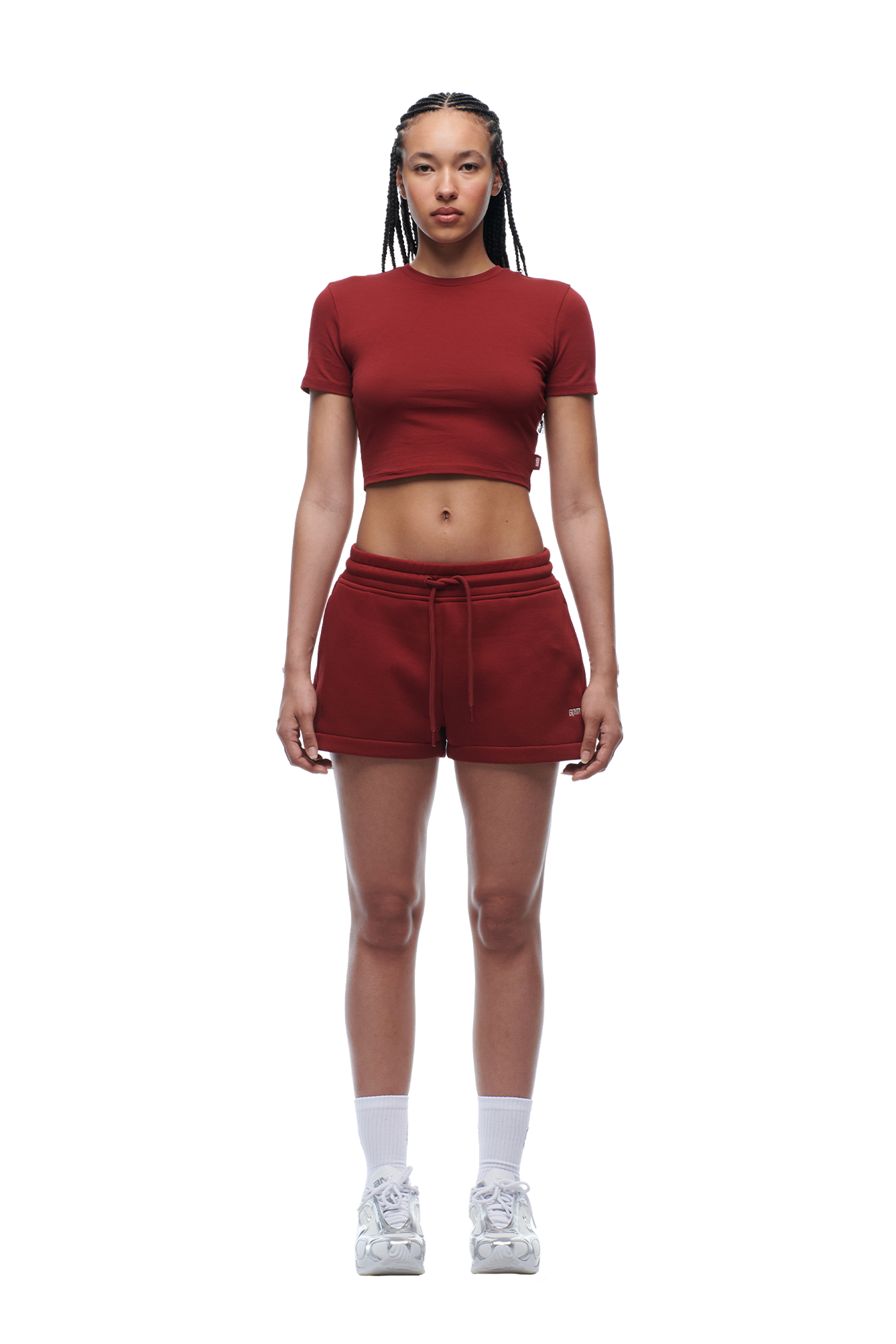 WMNS CROPPED T-SHIRT WINE RED