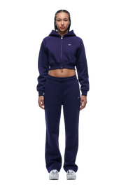 WMNS CROPPED ZIP HOODIE ORBIT BLUE