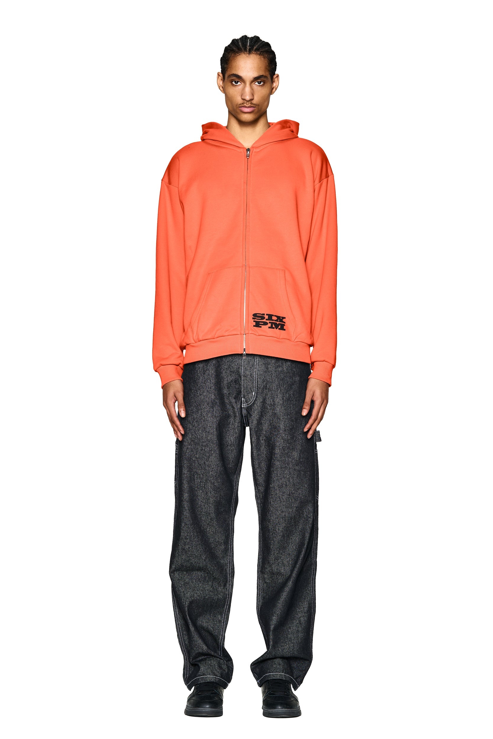LOGO ZIP HOODIE ORANGE
